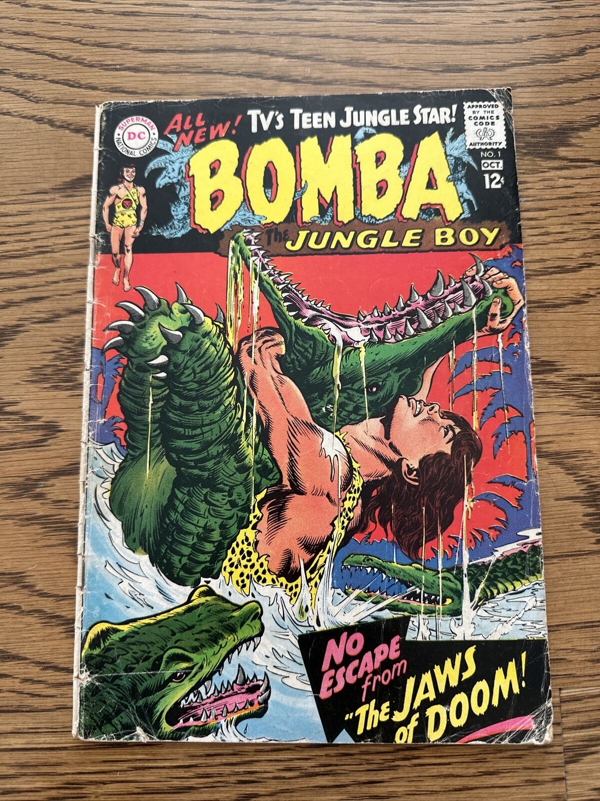 Bomba The Jungle Boy #1 (DC 1967) 1st App Silver Age, Alligator Crockodile GD+