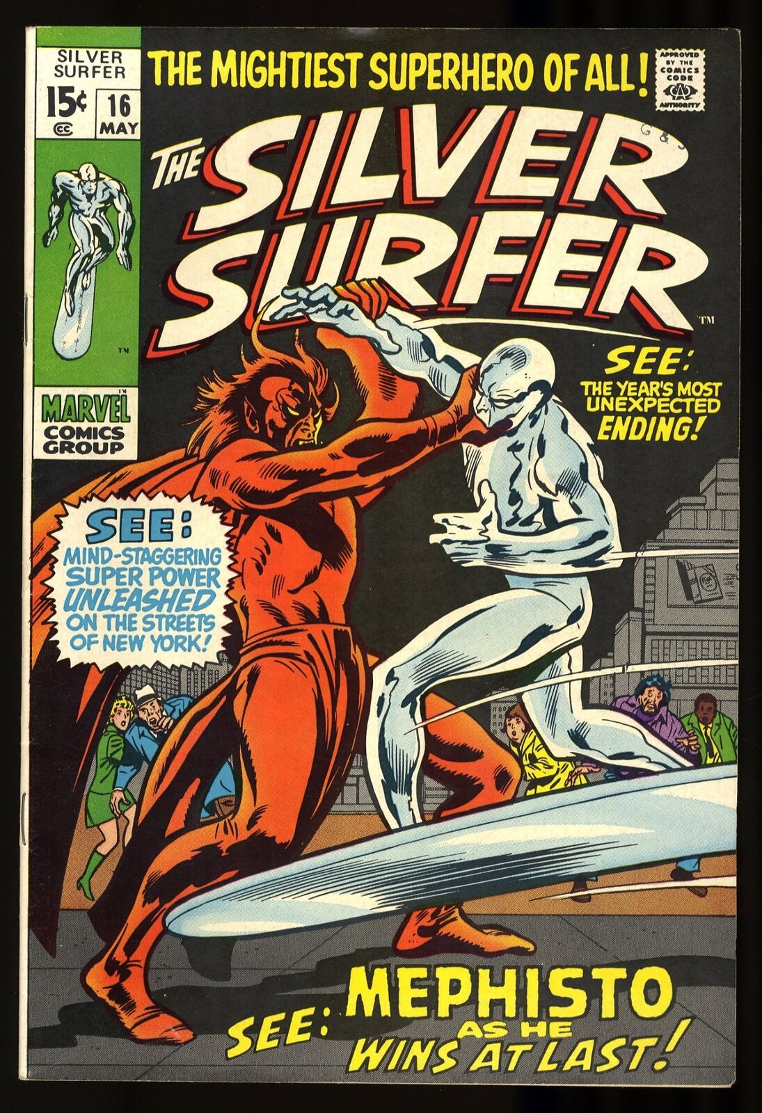 Silver Surfer #16 VF/NM 9.0 Vs Mephisto Nick Fury Buscema/Stone Cover
