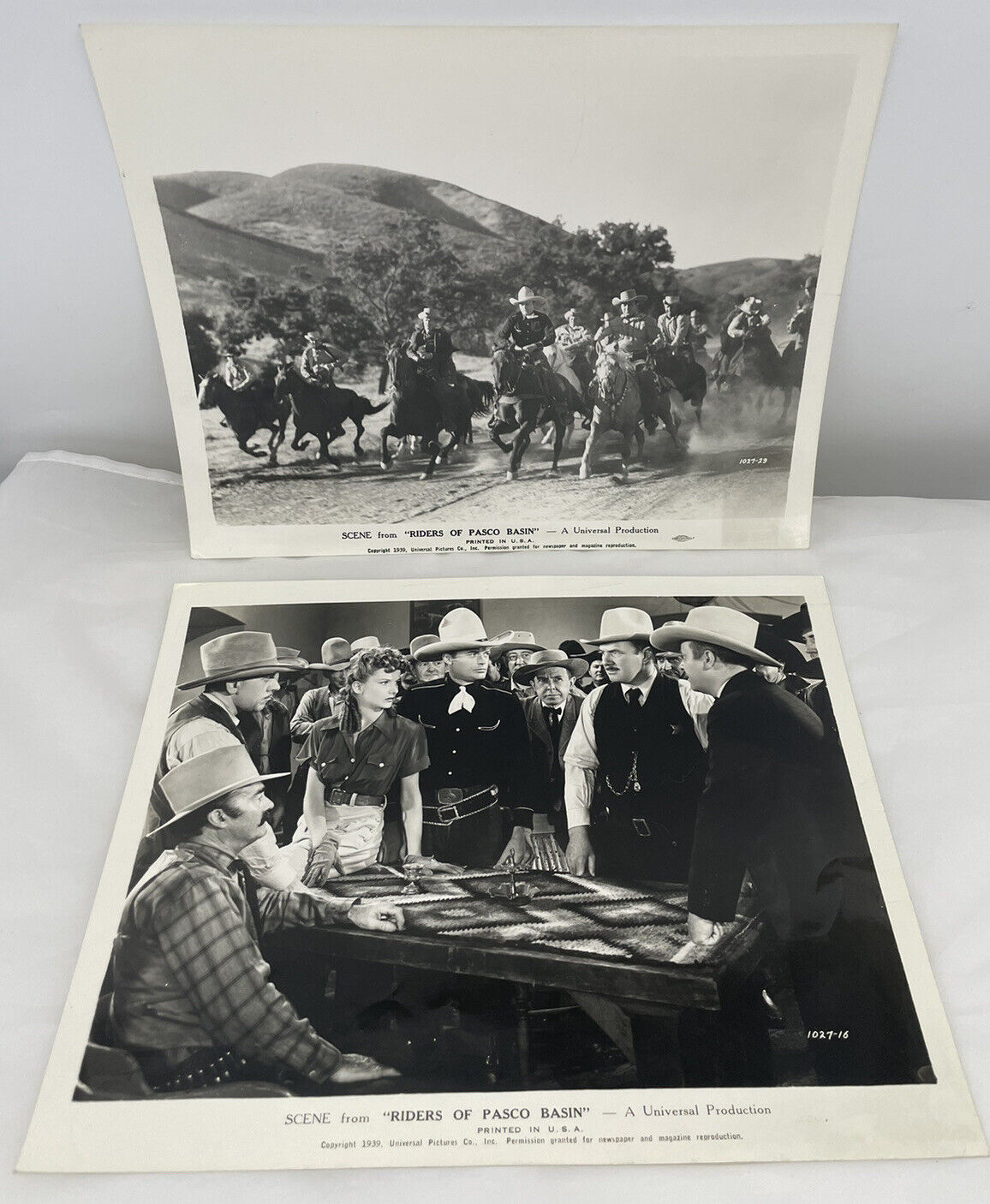 Two Original Photos Of “Riders of Pasco Basin” (1939) . Numbers 1027-29, 1027-16