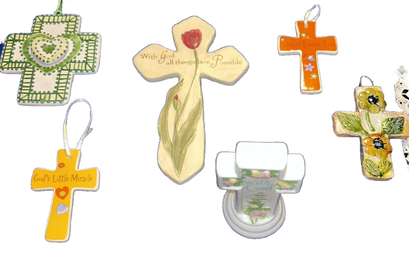 COLLAGE OF CROSSES Stand Alone And Wall Decor Assorted Crosses