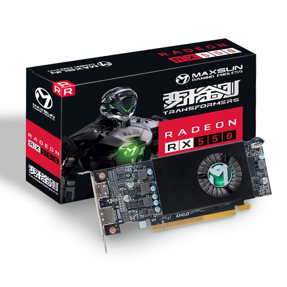 maxsun AMD Radeon RX 550 4GB Low Profile Graphic Board Gravo GPU