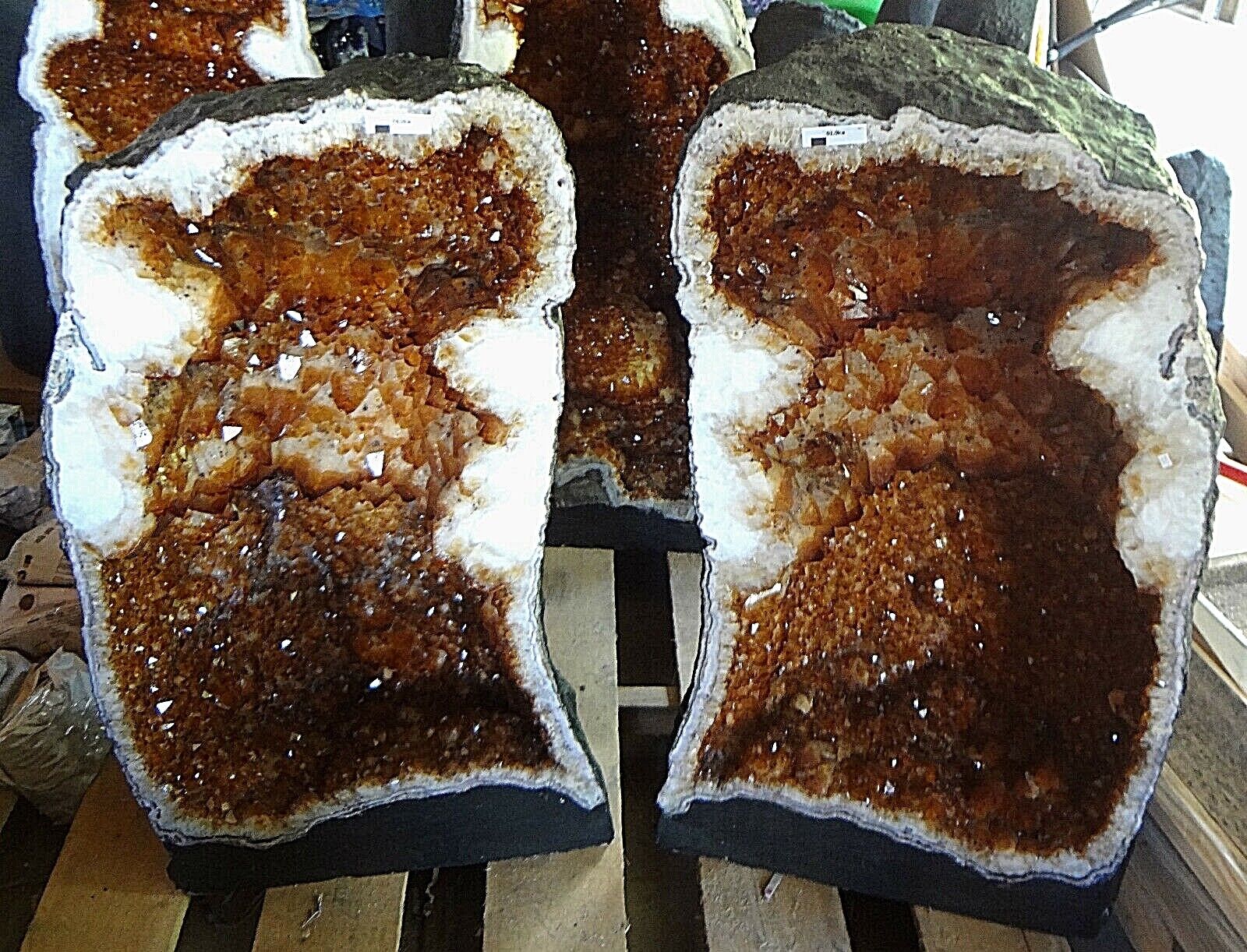  170 LB BRAZILIAN CITRINE CRYSTAL CATHEDRAL CLUSTER GEODE HALF; ONE HALF ONLY