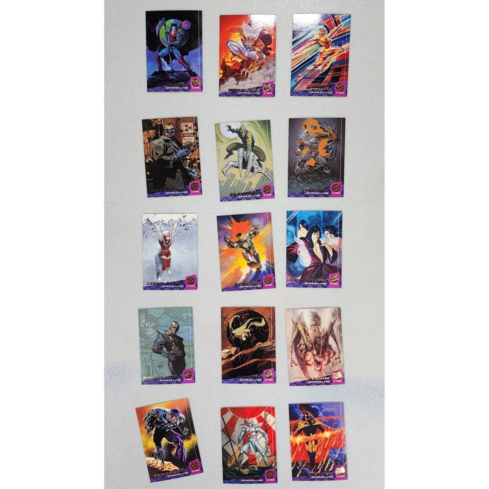 Vintage Lot Of 15 XMen Super Villains Trading Cards 1994 Fleer Ultra Reaper