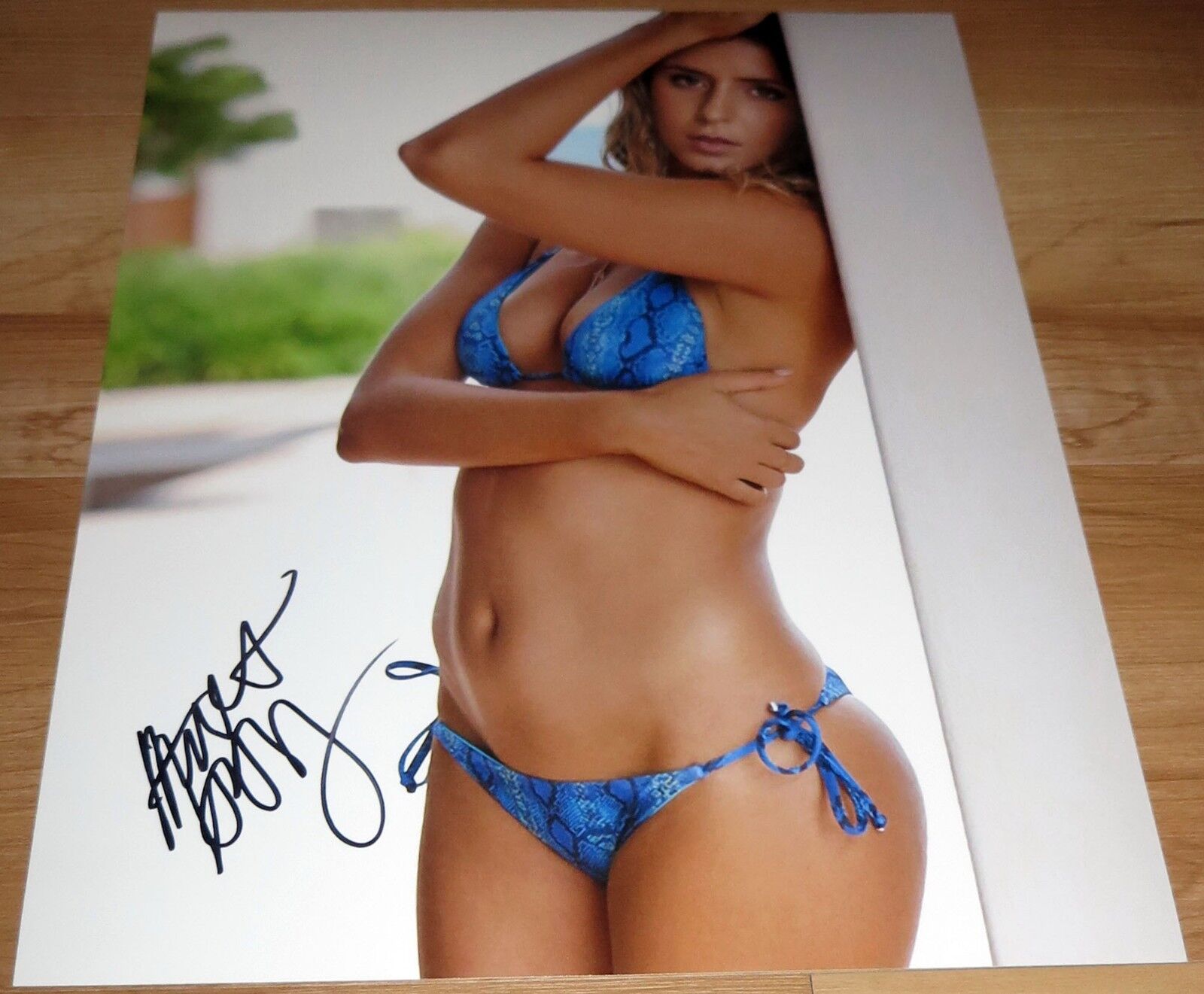 Sexy Anastasia Ashley Signed 11x14 Sports Illustrated Bikini Surfing Exact Proof