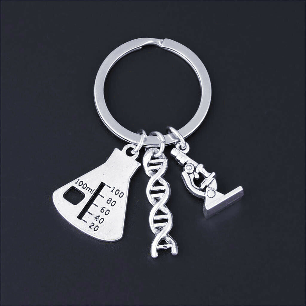 1X Doctor Molecular DNA Microscope Keychain Science Microscope Equipment Keyring