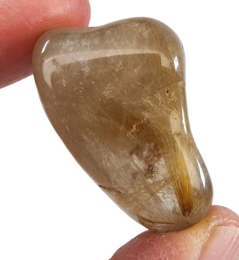 Rutilated Quartz Crystal Polished Stone Brazil 17 grams