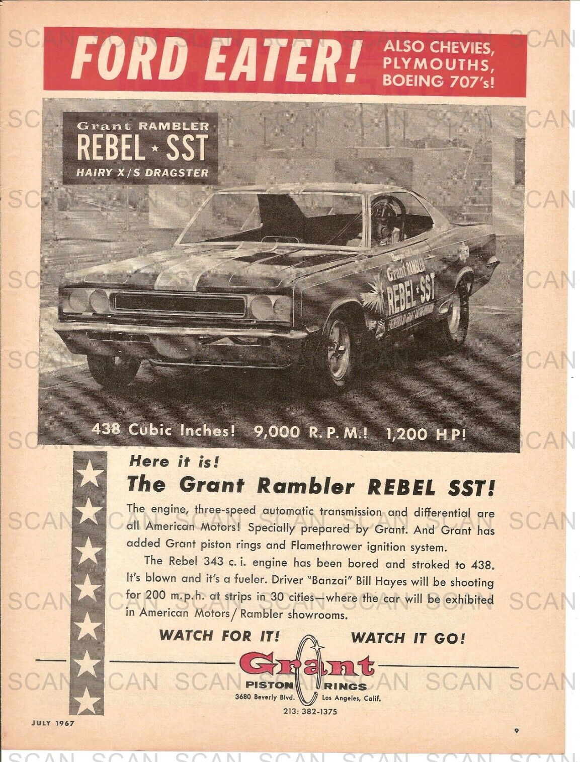 1967 Grant Rambler Rebel SST Vintage Magazine Ad  Ford Eater, also Chevys....