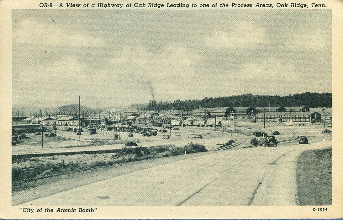 Vintage Postcard Oak Ridge Tennessee City of the Atomic Bomb View from Highway