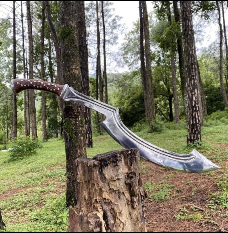Custom Handmade Carbon Steel Blade Survival Khopesh Sword| Hunting Sword Camping