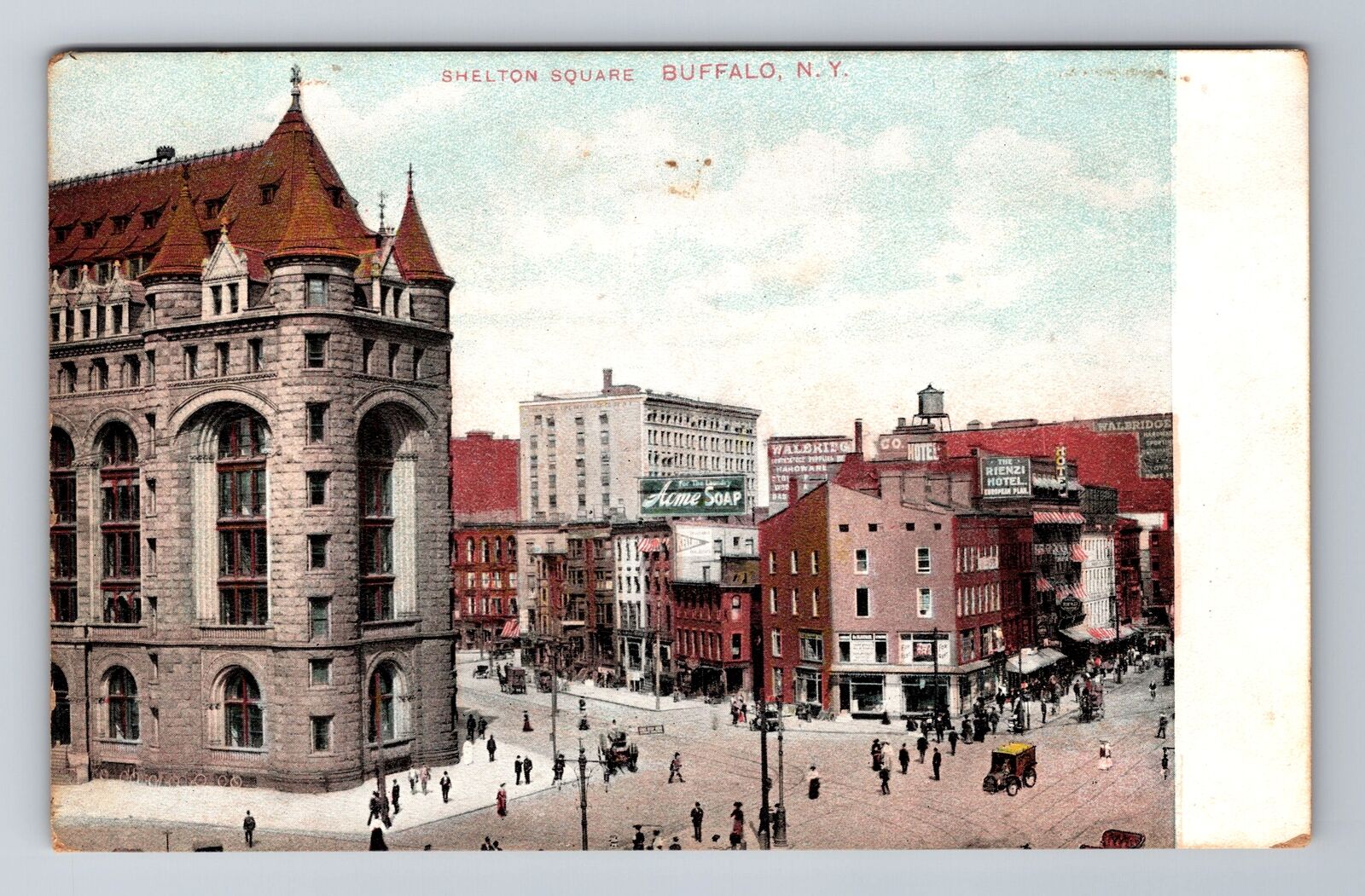 Buffalo NY-New York, Shelton Square, Antique Vintage Postcard