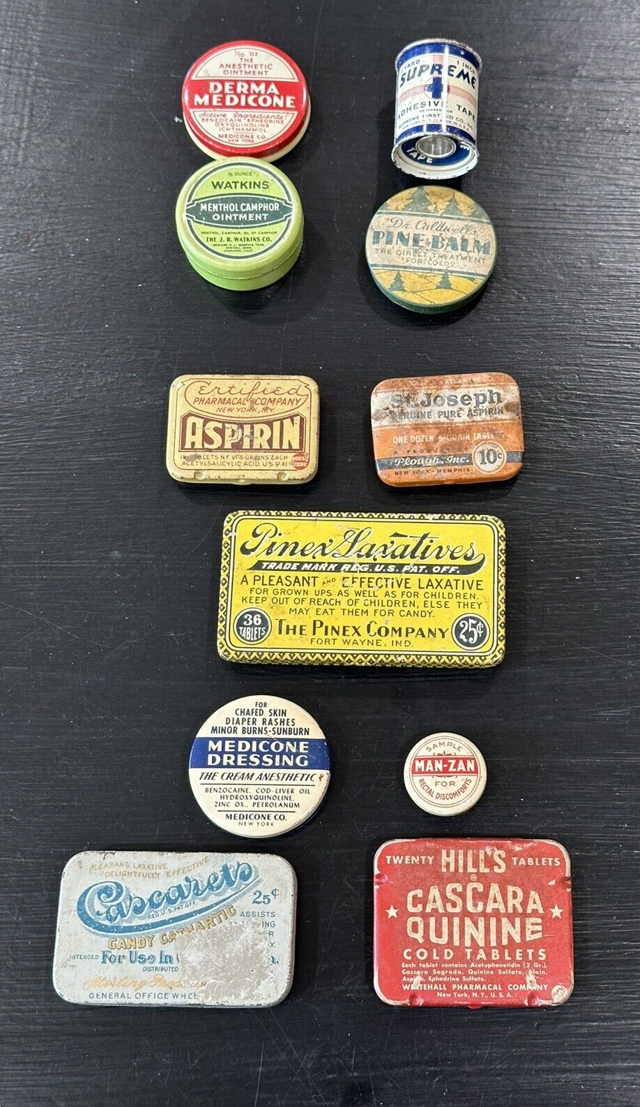 Eleven Vintage 20's-30's-40's Medicine Tins- Including Sampler