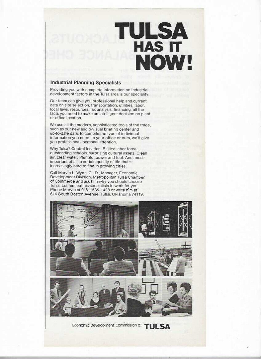 Economic Development Commission Of Tulsa 1973 Vintage Print Ad