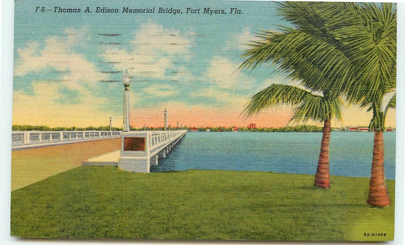 Postcard FL Fort Myers Edison Memorial Bridge  used  PC843