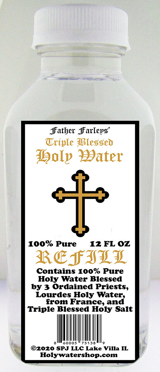 Father Farleys' Triple Blessed Holy Water Refill New 12-Ounce Size 