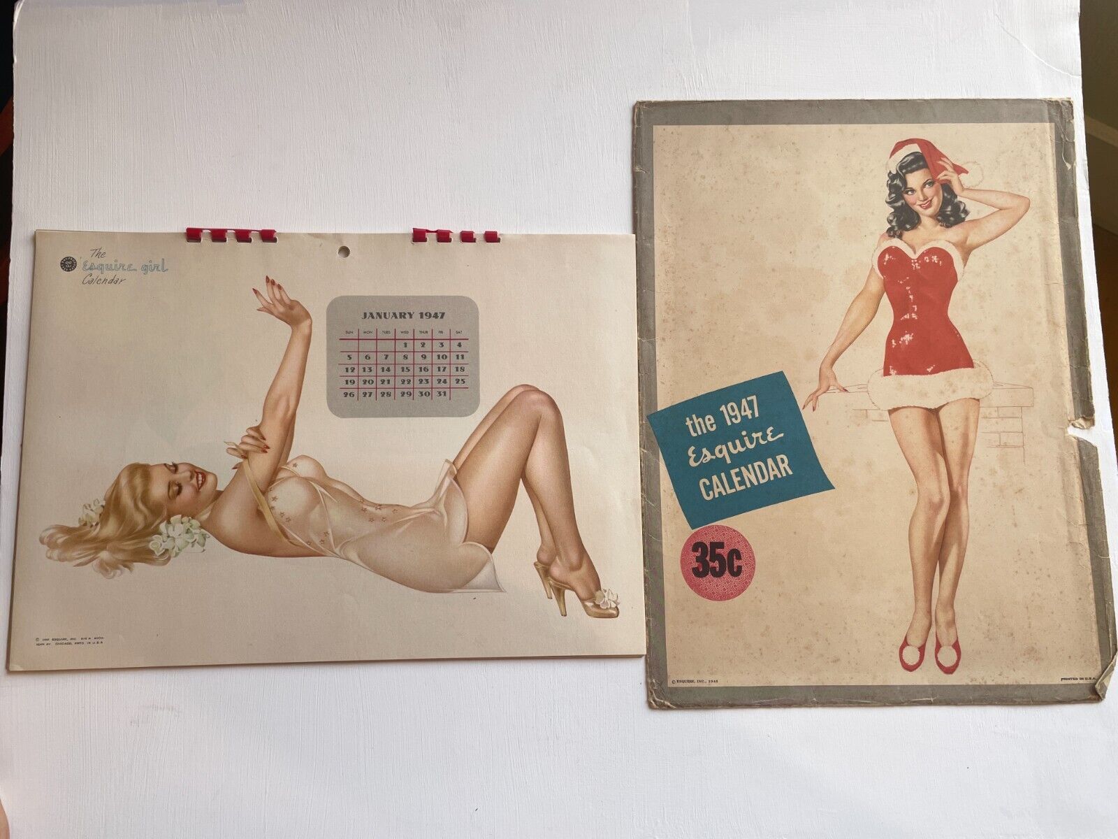 Varga 1947 Full Year Esquire Pinup Picture Girl Calendar w/ Original Envelope  B