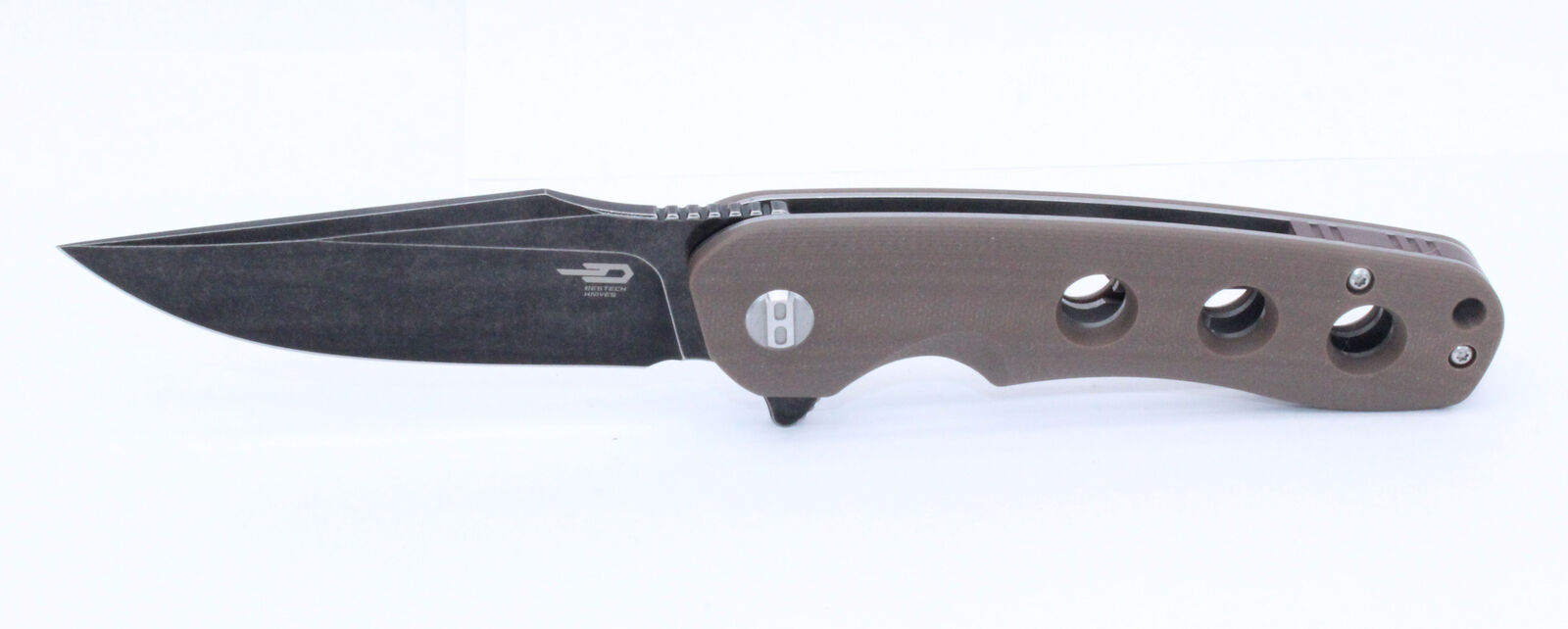 Bestech Arctic Folding Knife Brown G10 Handle D2 Plain Edge BLK SW BG33D-2