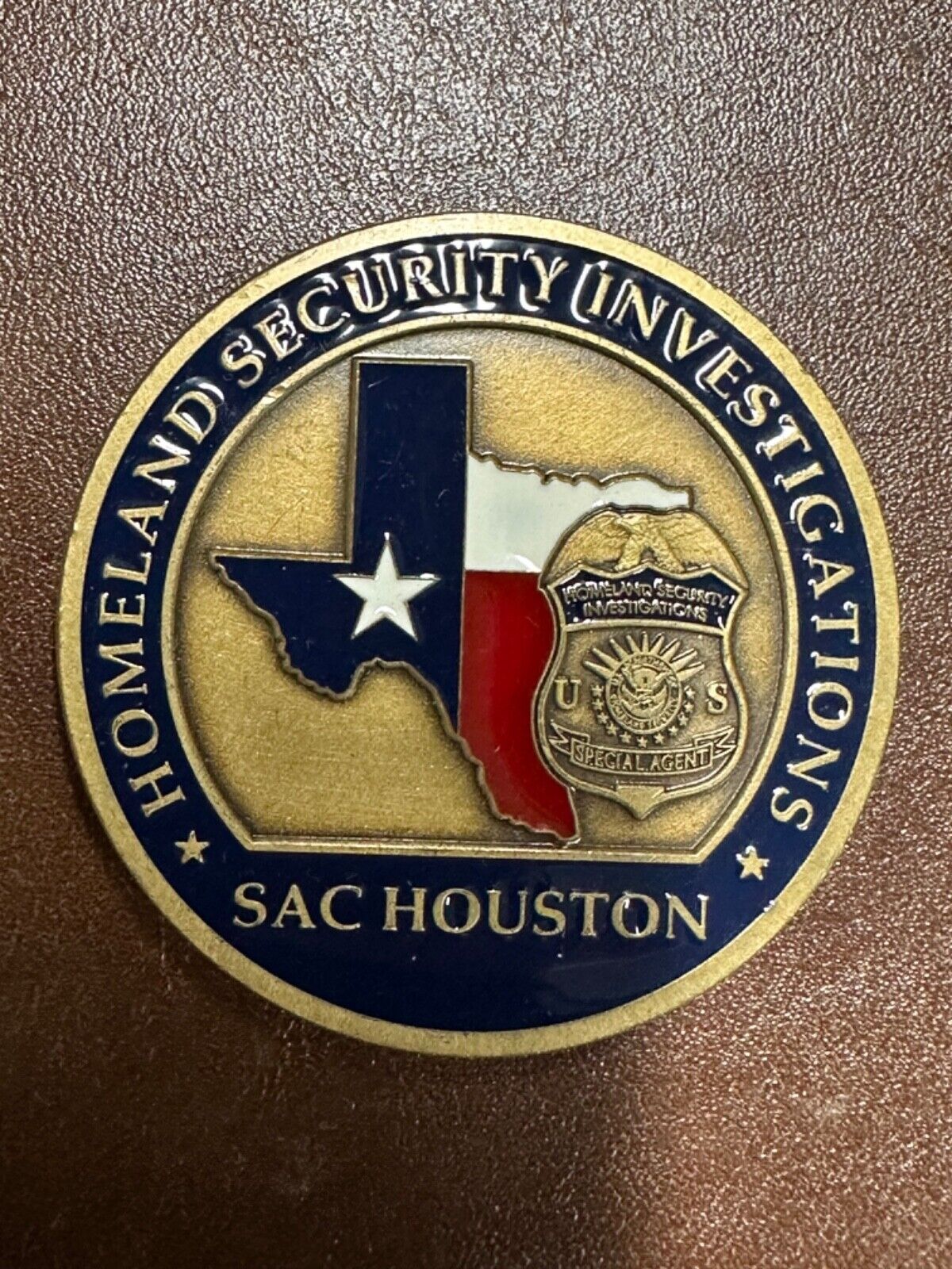 REAL AND VERY RARE HSI HOUSTON TEXAS FIELD OFFICE CHALLENGE COIN CIA FBI DEA