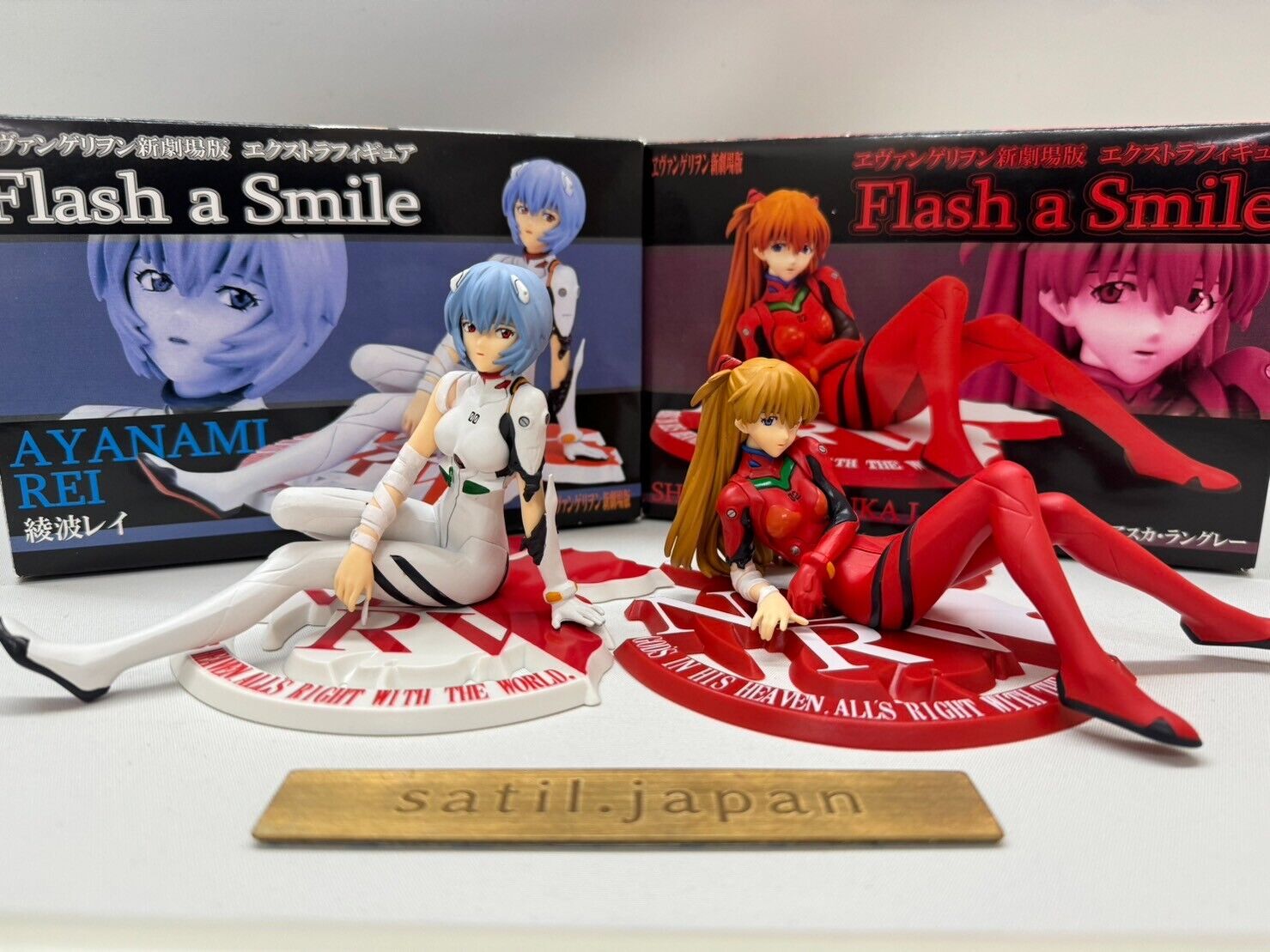 Neon Genesis Evangelion Flash a Smile Asuka, Rei Ayanami Figure Set of 2 Japan