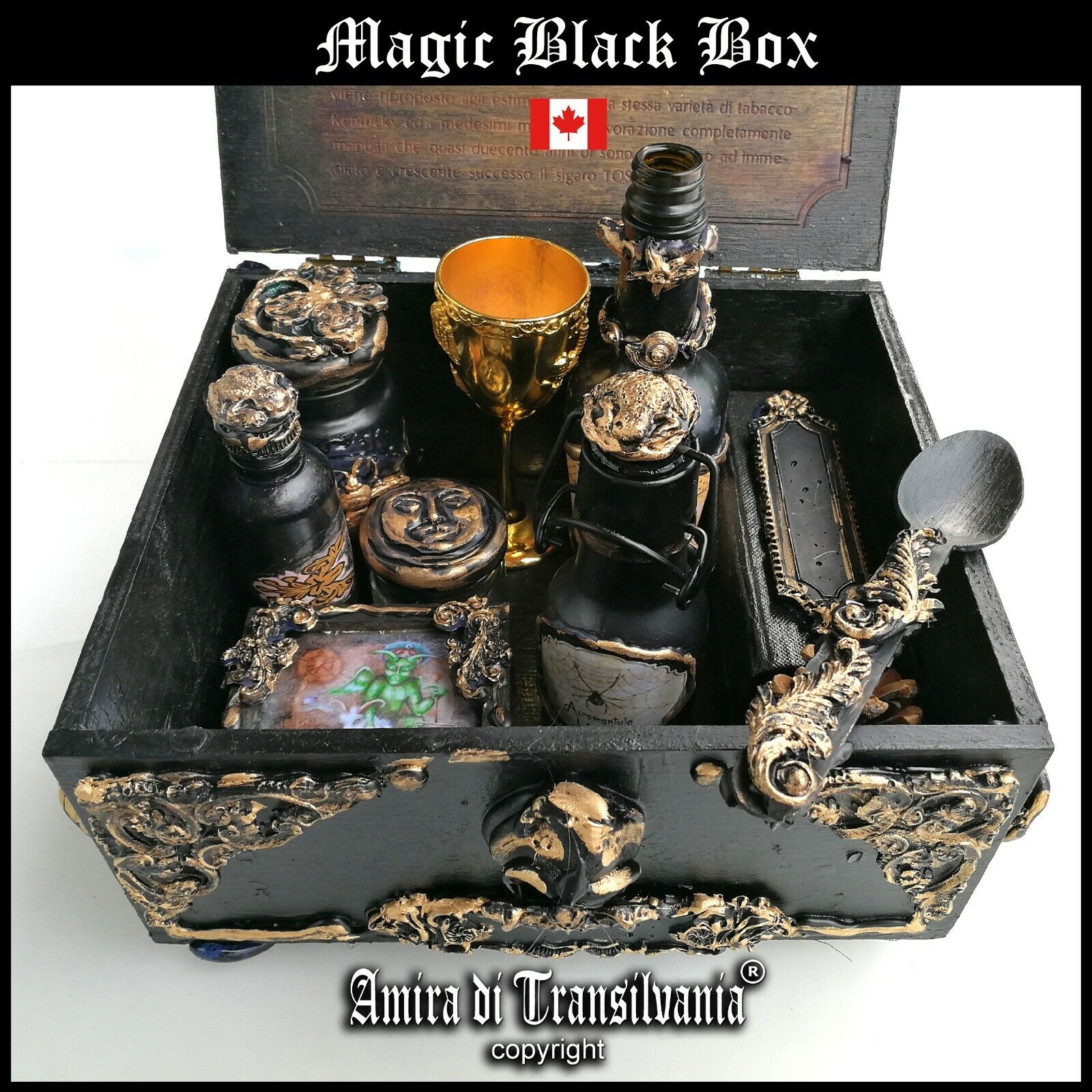 box witchcraft kit starter ritual magic wicca pagan altar witch spell dark black