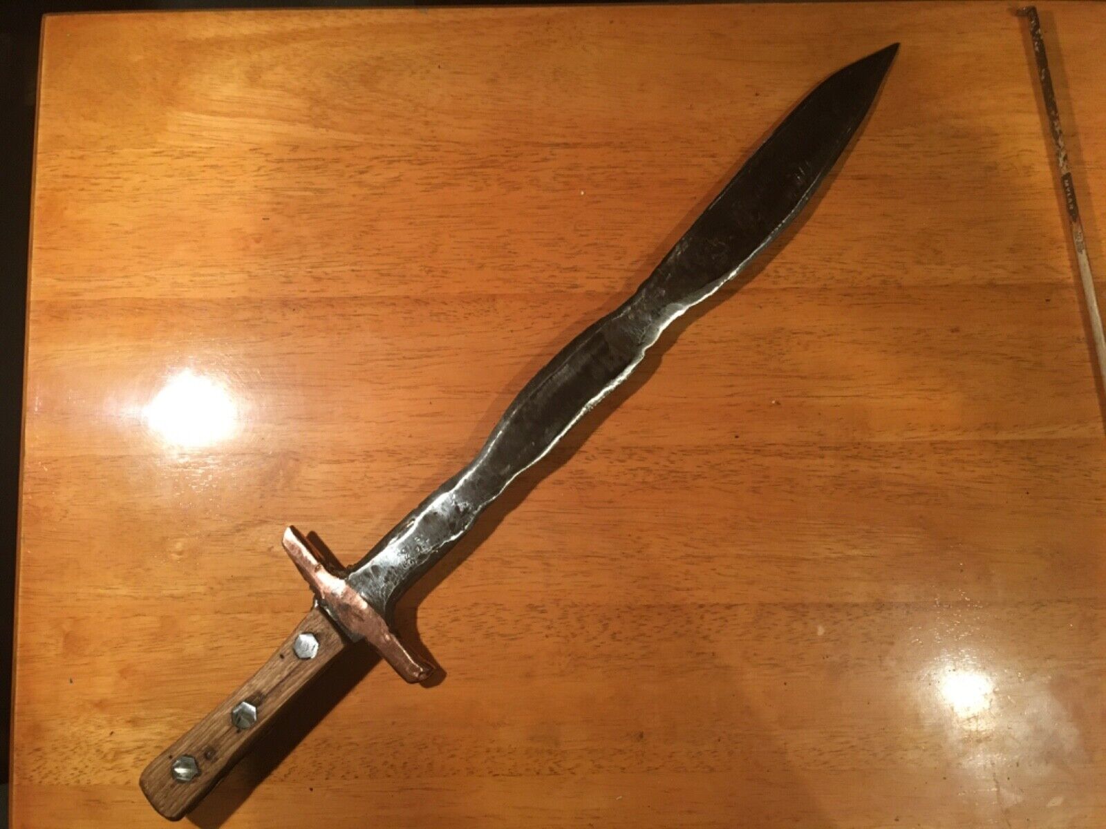 Short sword, handmade, From mower blade, American Hickory Handle