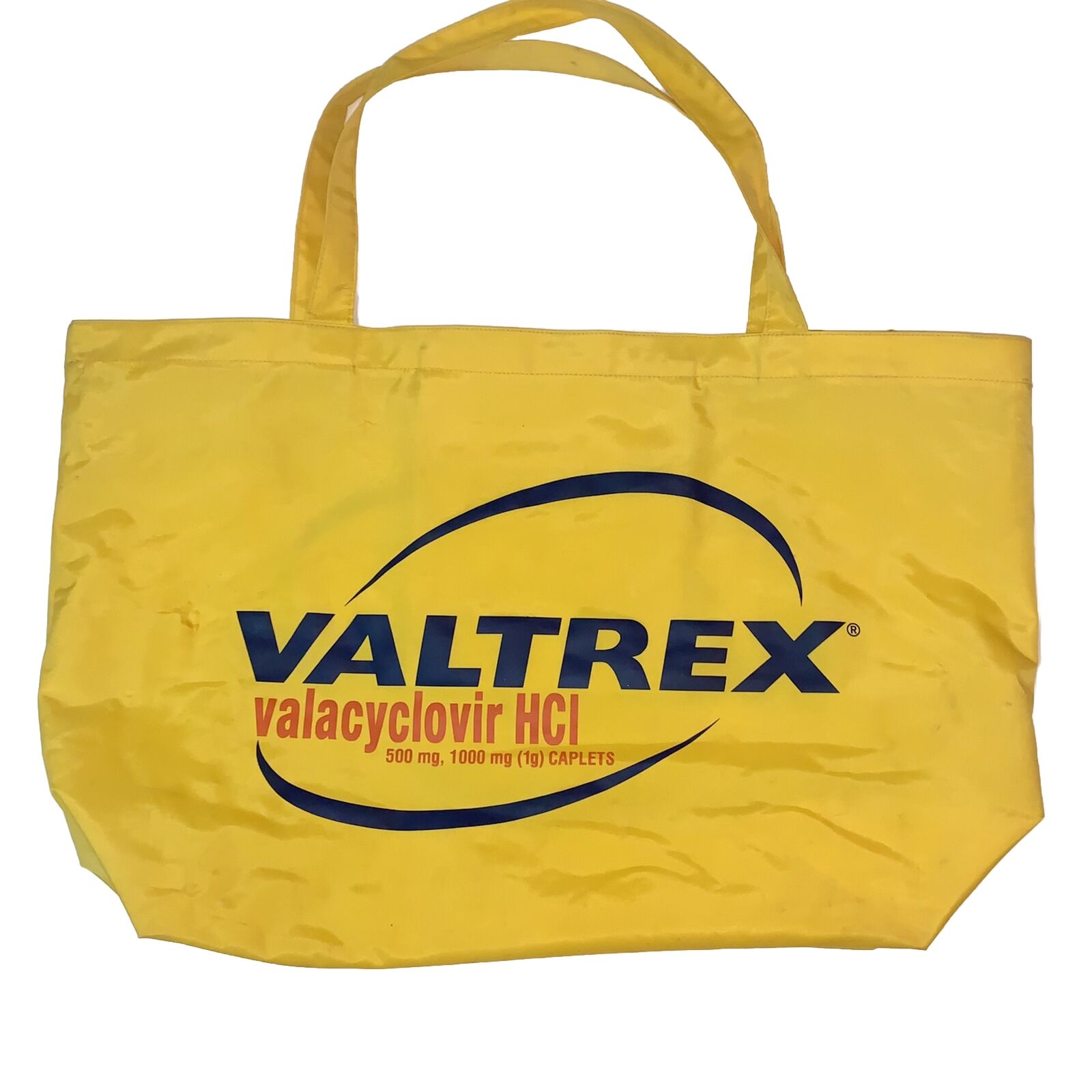 Lg Yellow Valtrex Drug Rep Pharma Advertising Zippered Tote Bag 26.5x16” READ