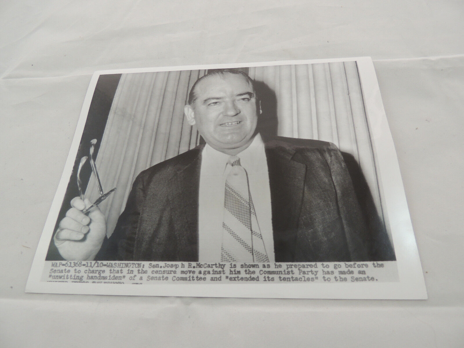 1954 Press Photo Sen Joseph McCarthy United Press Associates 