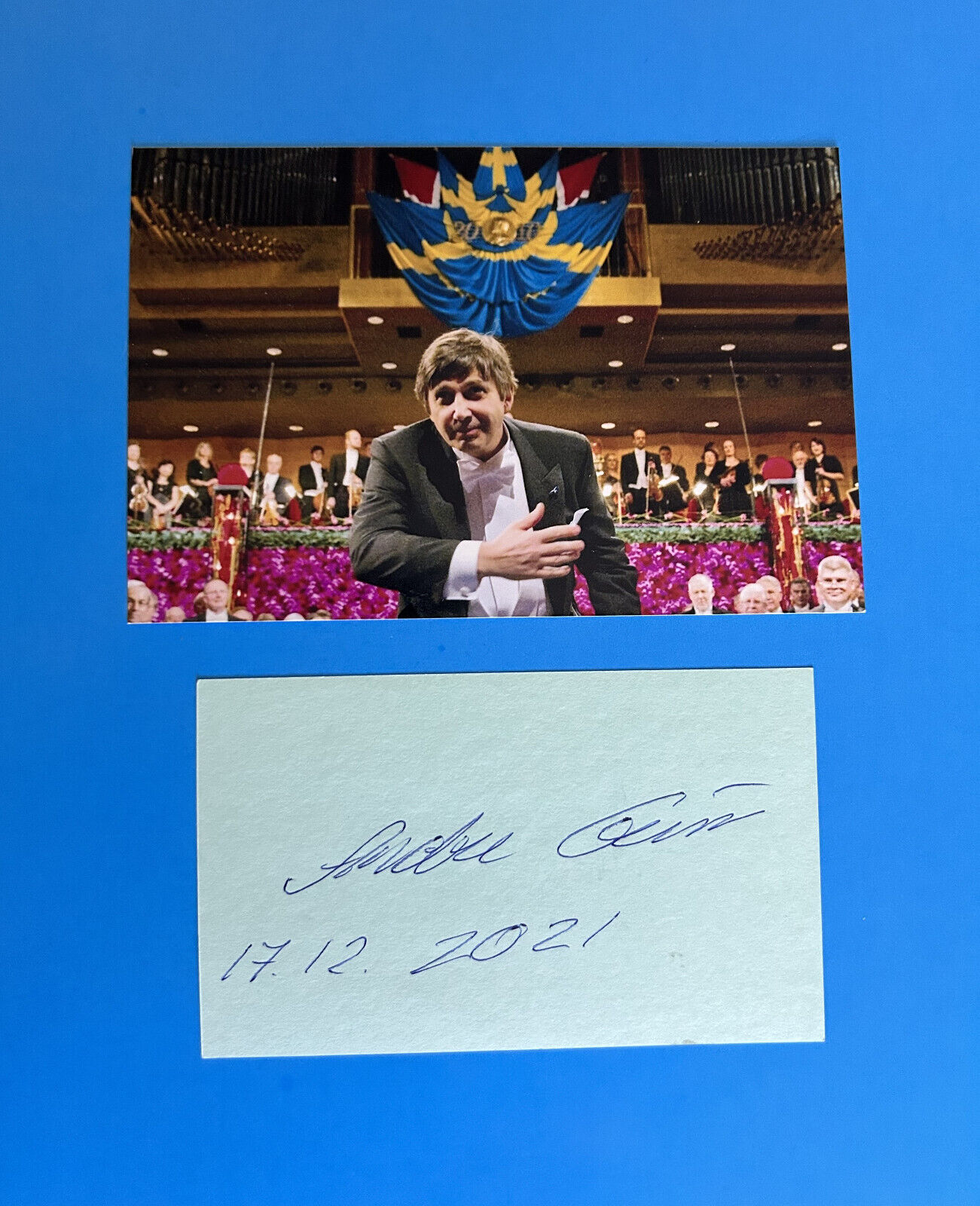 Andre Geim ( Nobel Prize Physics 2010 ) Hand Autographed Signed Card W/Photo