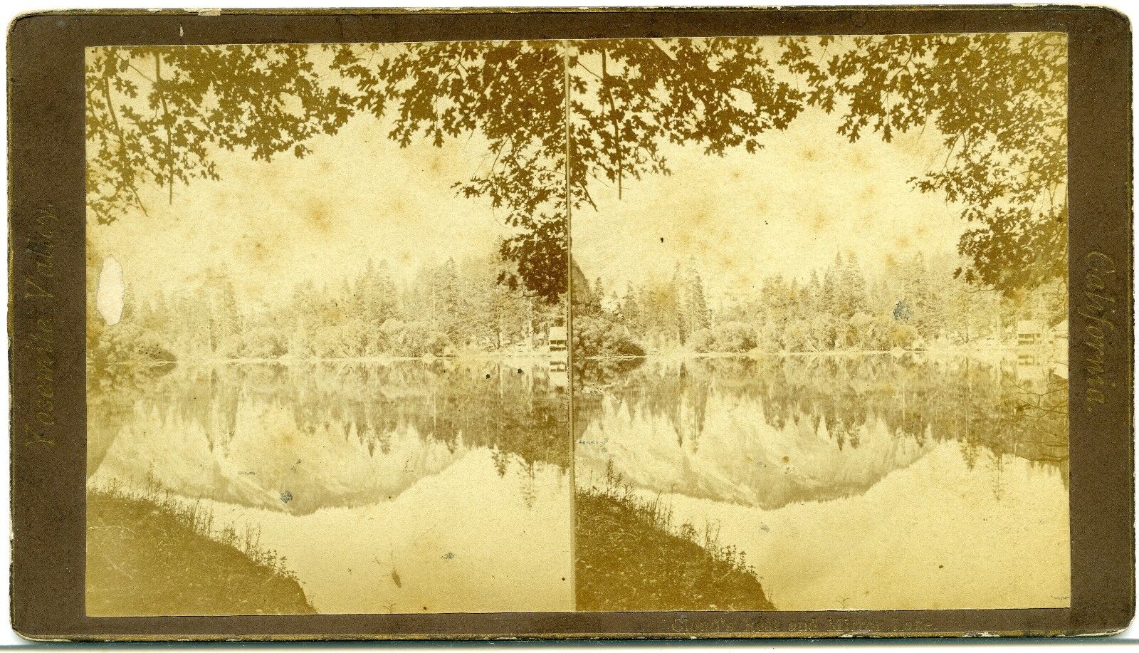 Stereoview Photo Yosemite California Cloud\'s Rest and Mirror Lake - Anthony ?