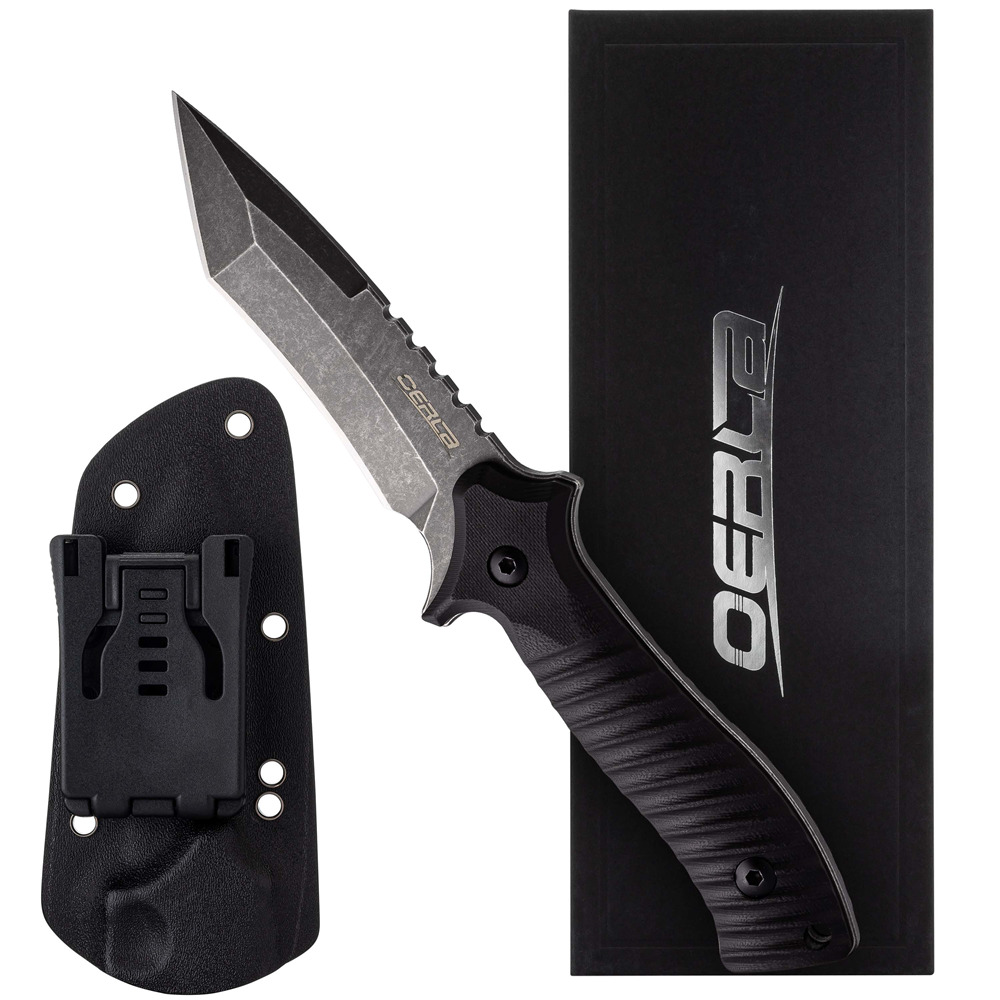 Oerla TAC Field Camping Knife D2 High Carbon Steel with G10 Handle Kydex Sheath