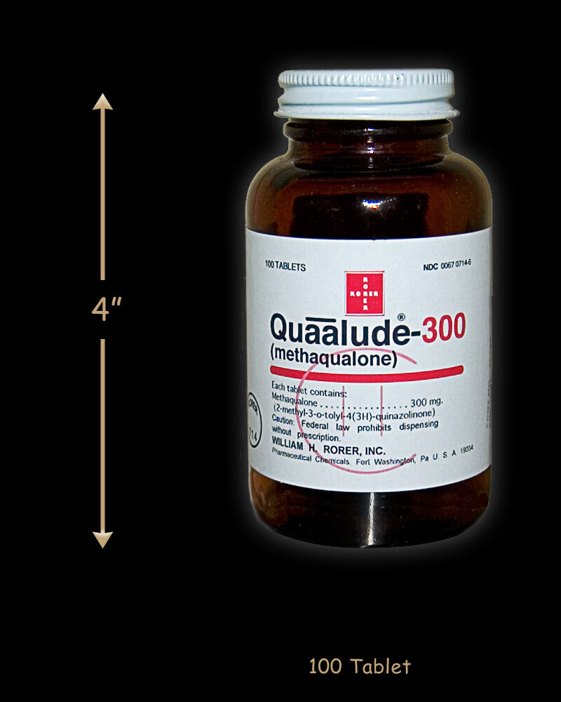Reproduction Quaalude bottle, Quaaludes qualude