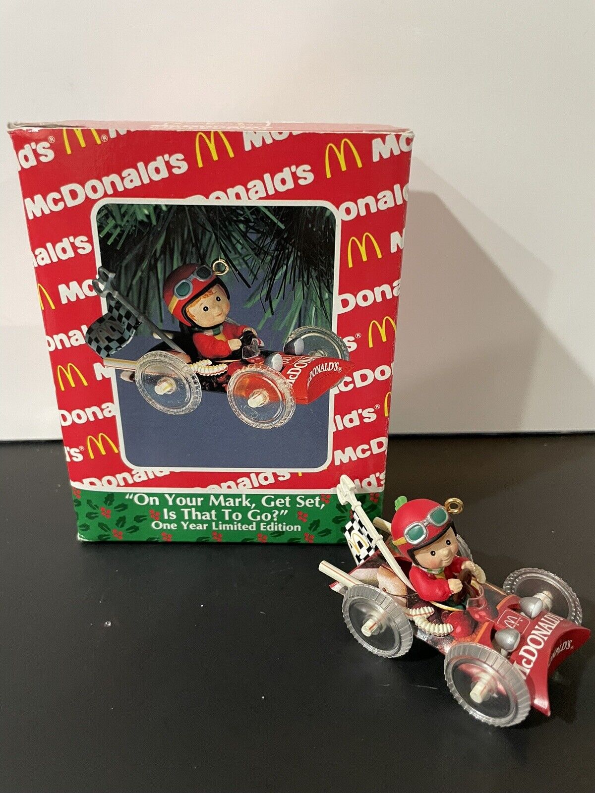 1993 McDonald's Christmas Ornament ON YOUR MARK GET SET IS THAT TO GO? Enesco Co
