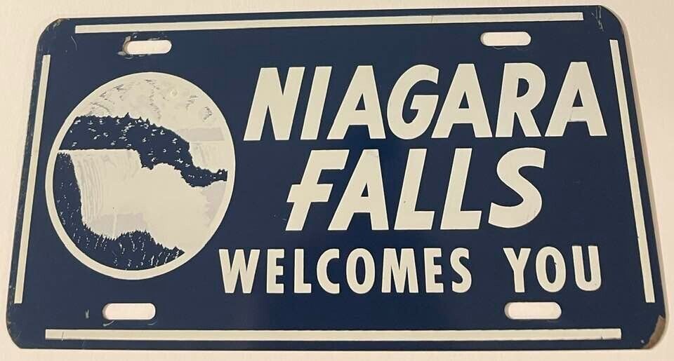 Vintage Niagara Falls New York Welcomes You Booster License Plate STEEL