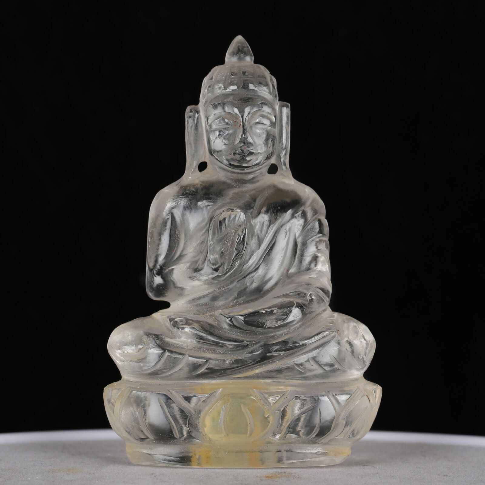 Genuine White Quartz Handcarved 699 Carat Buddha Statue for Gifting to Loved one