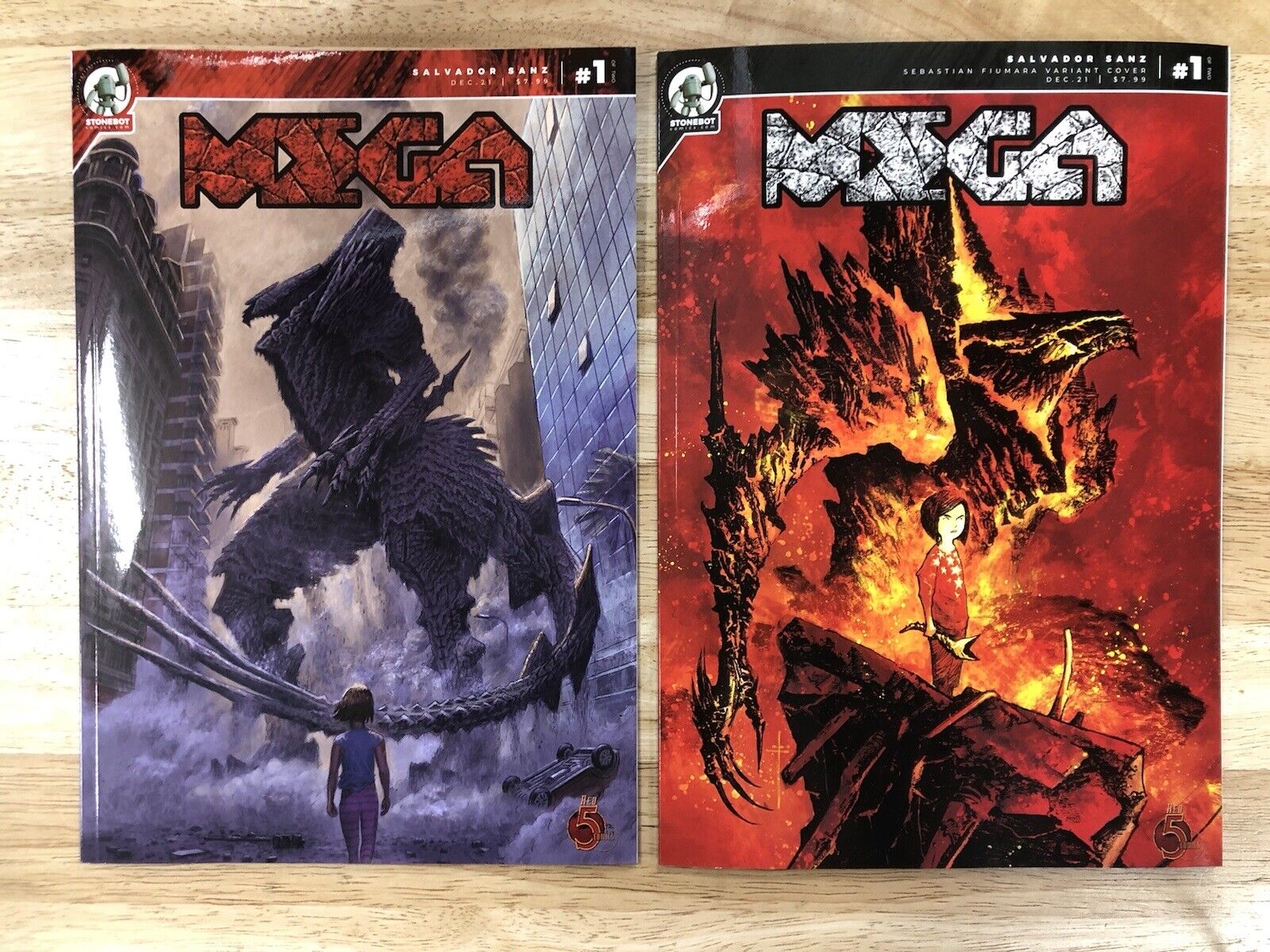 MEGA # 1 Lot (2022) — Covers A & B Variant RED 5 Stonebot Comics SANZ — NM