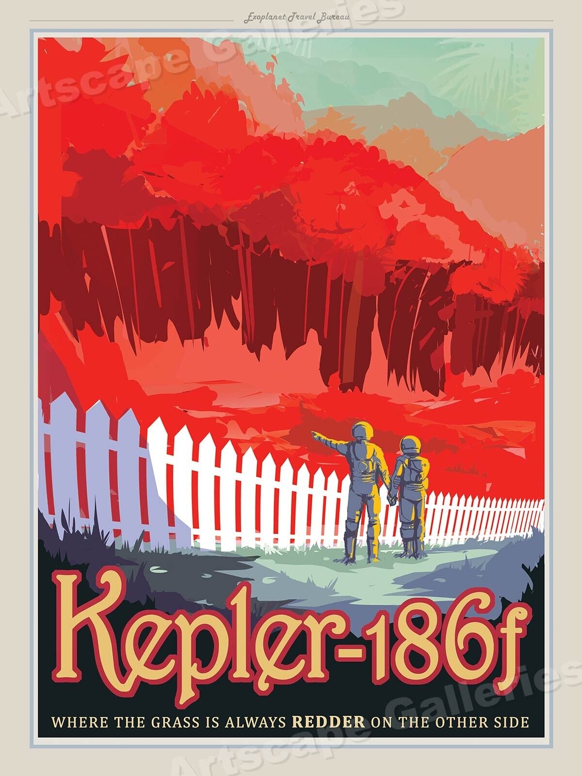 “Kepler-186f” Retro Style ExoPlanet Exploration NASA Travel Poster - 24x32