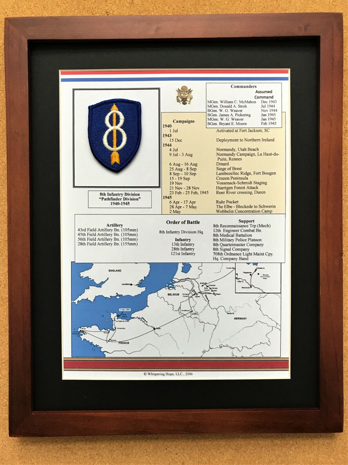 8th Infantry Division Insignia and History in World War II