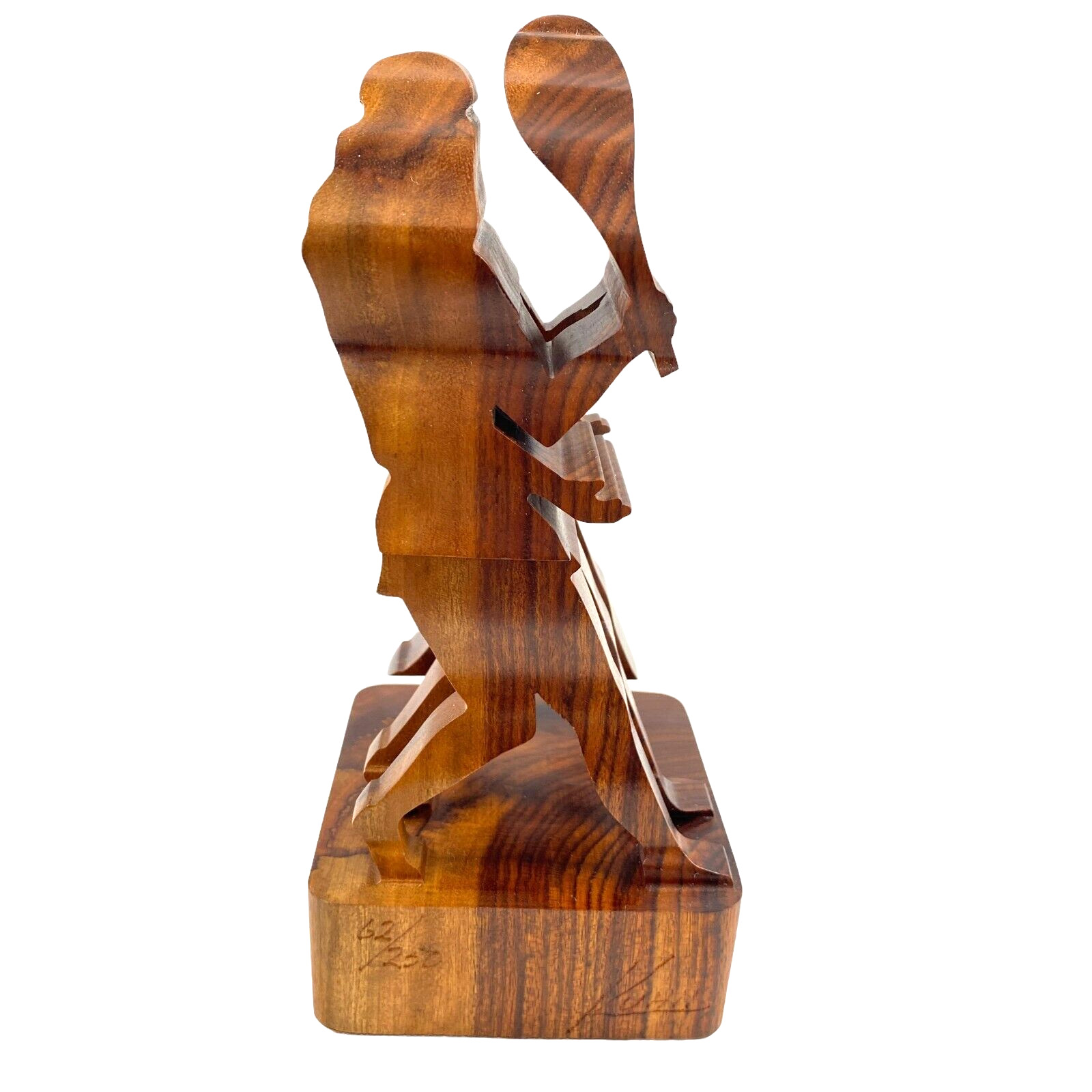 Signed Guillermo Kuhn Sanchez 3d Tennis Art Wood Sculpture 62/250 Vintage