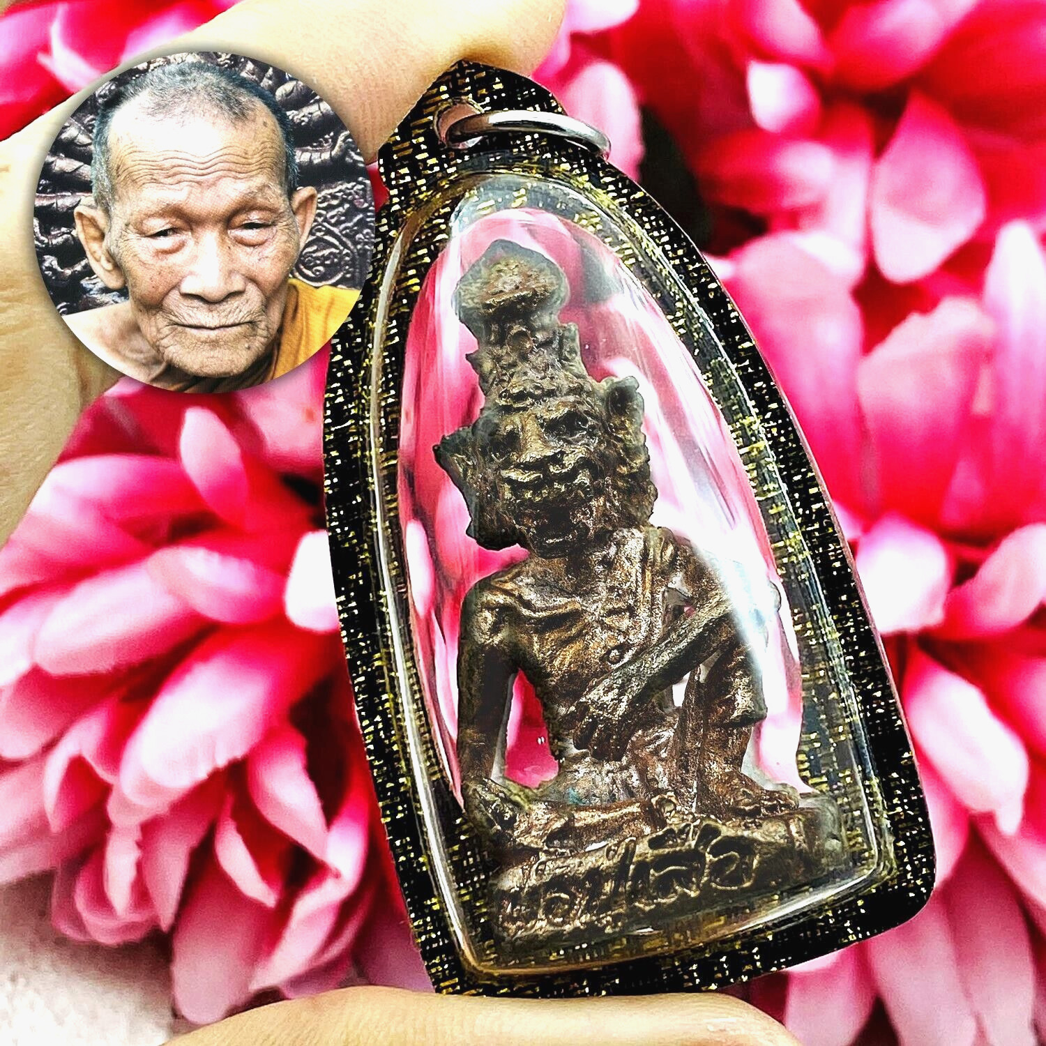 Lersri Puseir Tiger Face Lp Kalong Powerful Leader Be2551 Nawa Thai Amulet 15567