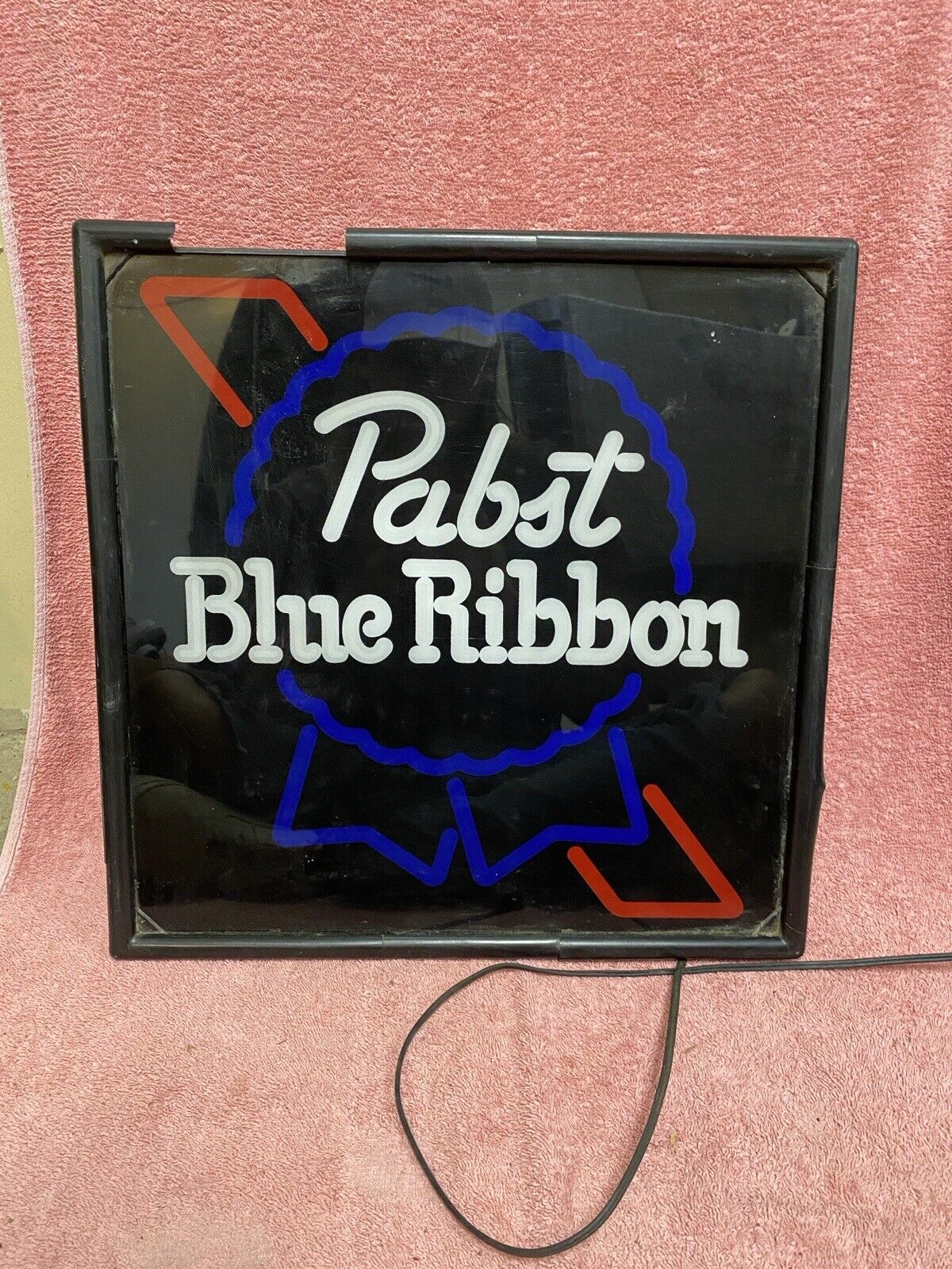 Vintage 1960\'s Pabst Blue Ribbon Lighted Beer Sign Works
