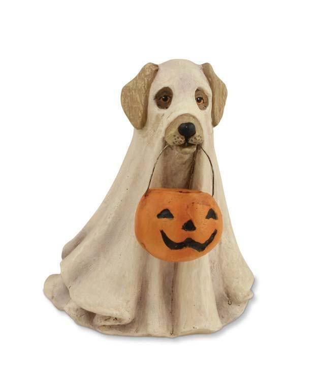 Bethany Lowe Spooky Ghost Dog Figurine Trick Or Treat Retro Vntg Halloween Decor