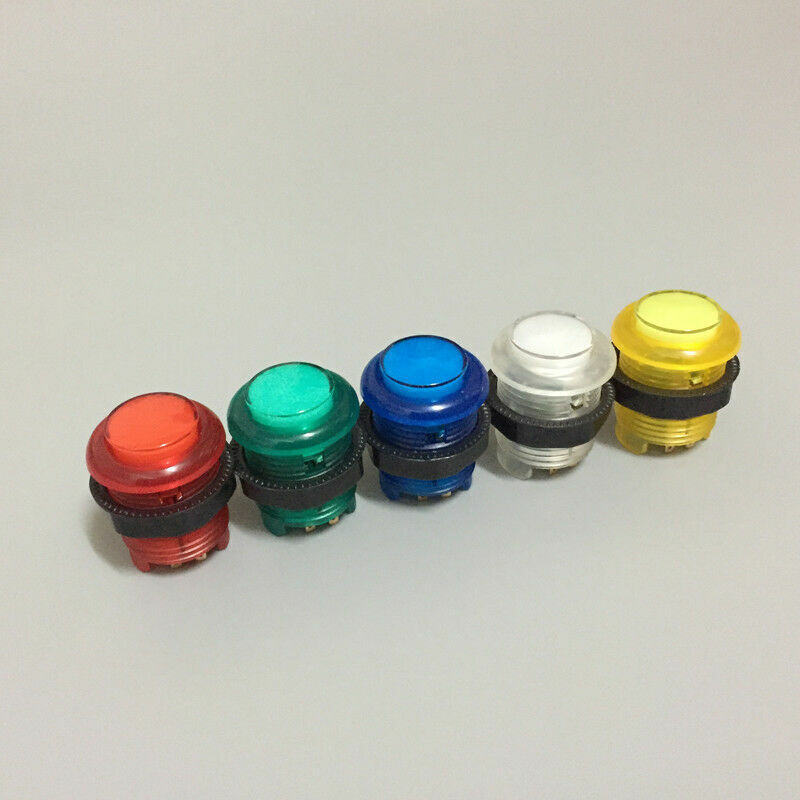 5pcs Arcade HAPP Lit Illuminated Push Button With Built-in LED Lamp Microswitch