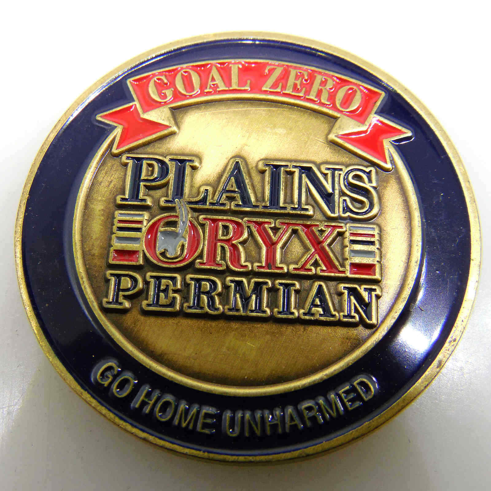 PLAINS ORYX PERMIAN GOAL ZERO CHALLENGE COIN