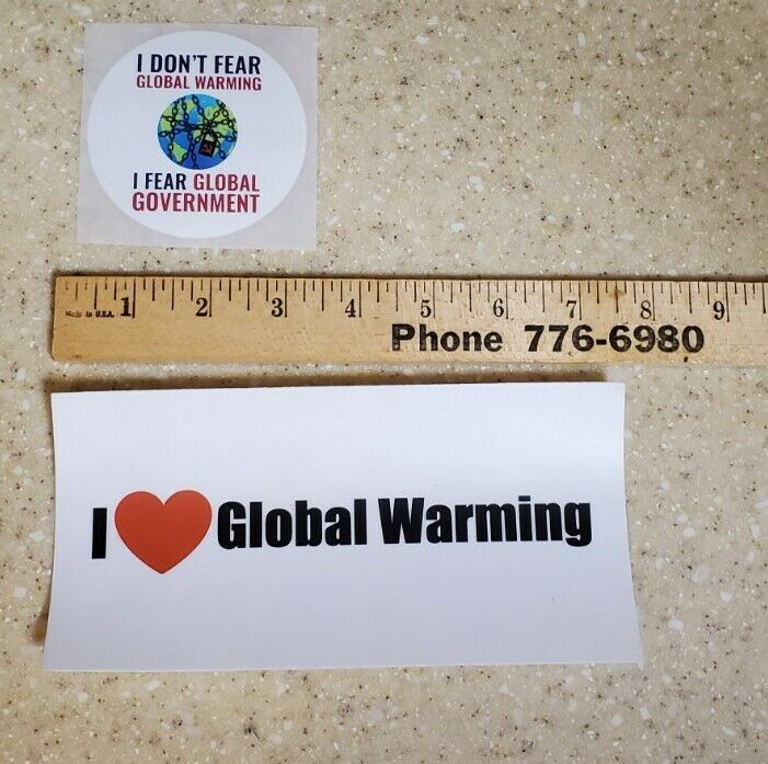 Climate change GREEN NEW DEAL HOAX stickers Great Reset Luciferian Agenda 