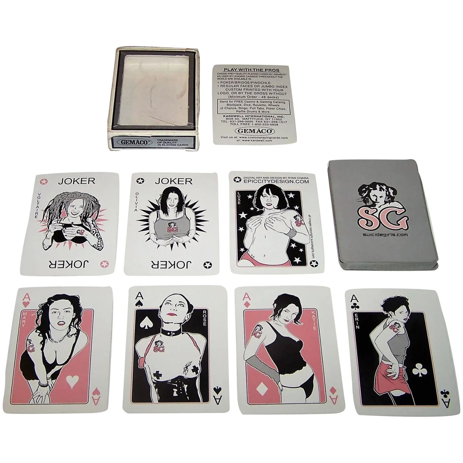 Vintage Playing Cards Suicide Girls Pin Up Rockabilly Tattoos Women 1 Card New