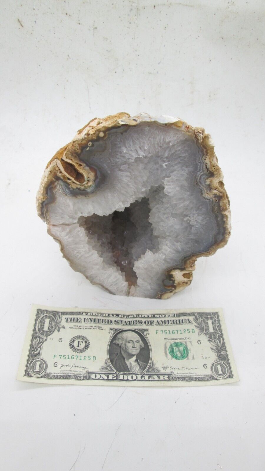 Limestone Standup With Calcite Geode(Height 6\