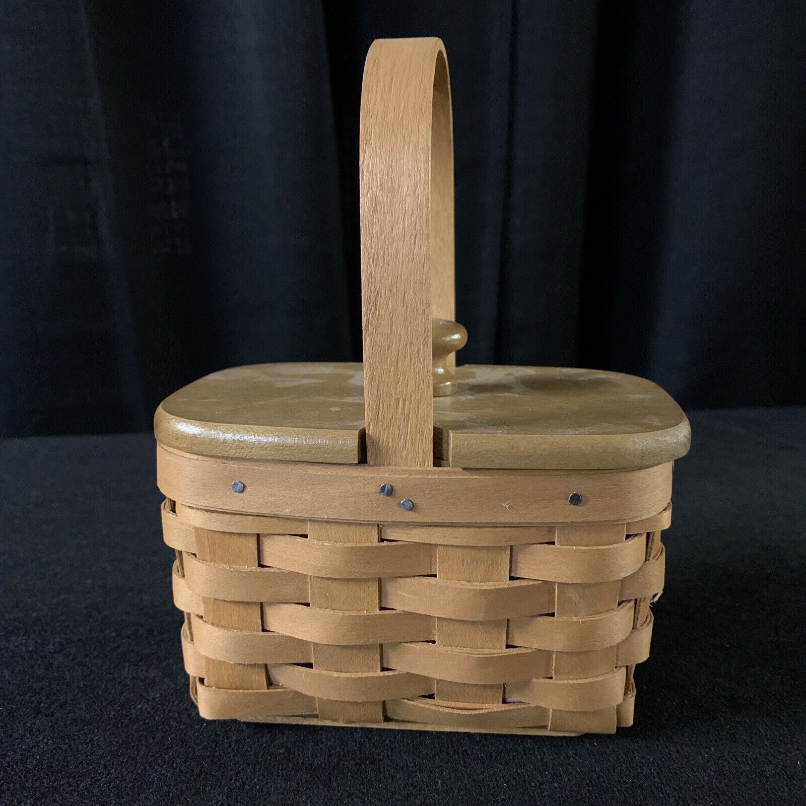 Longaberger 2014 Horizon of Hope Basket with Wood Lid 5.5 x 3.75 x 3