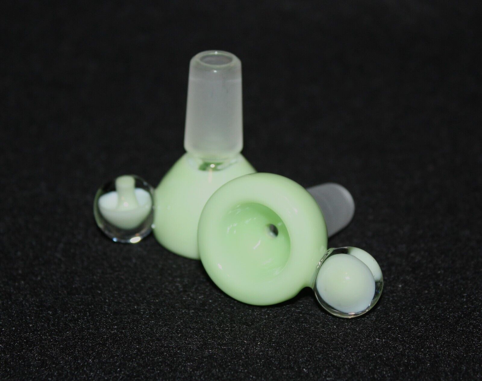 14mm GREEN NEON Glass Slide bowl 14 mm male slide bowl