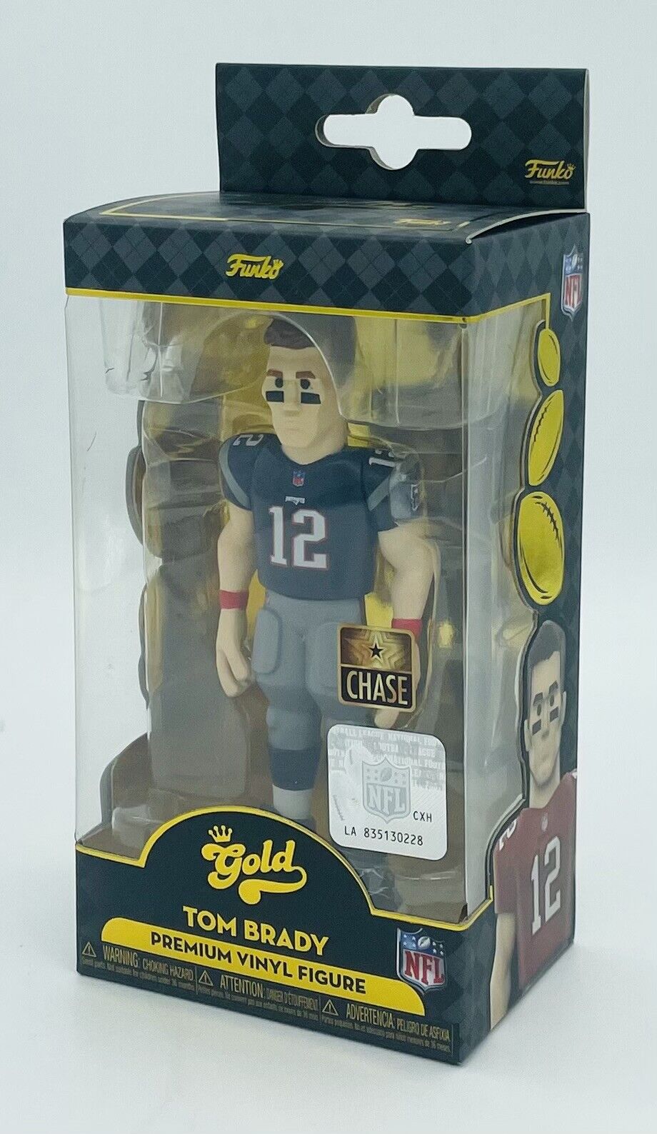 FUNKO Pop Gold Tom Brady 5 NFL Patriots Blue Uniform 5 Inch Figure *CHASE*