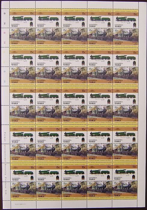 1946 GWR Class 2251 0-6-0 No.3205 Train 50-Stamp Sheet (Leaders of the World)