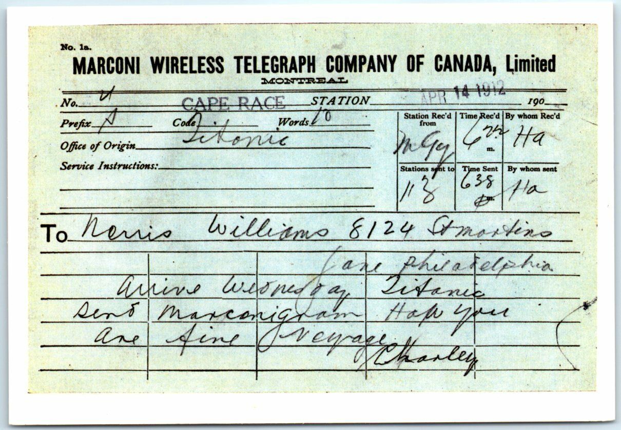Postcard - Marconi Wireless Telegraph Company of Canada, Limited